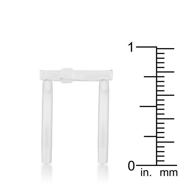Francis .08CT CZ Rhodium Contemporary Cross Ring