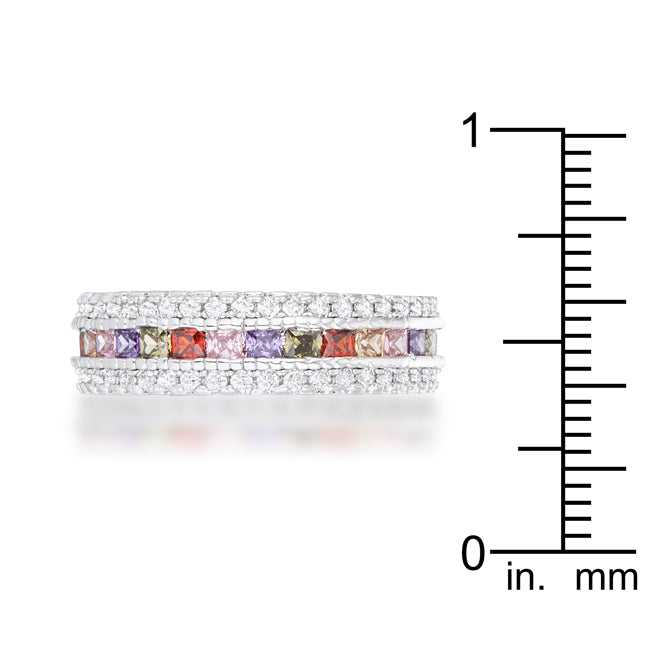 Gorgeous 1.75ct Multicolor CZ Classic Band Ring