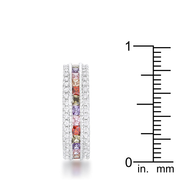 Gorgeous 1.75ct Multicolor CZ Classic Band Ring