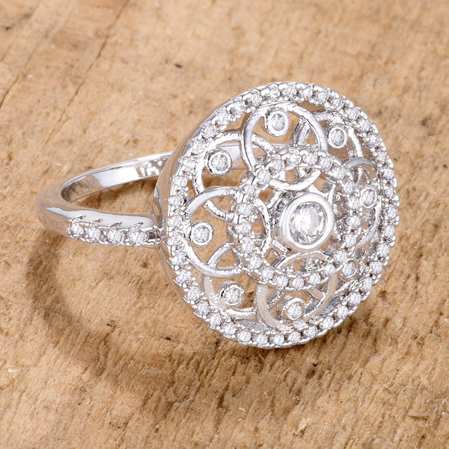 Filagree .5 Ct Interlocking Circles Ring with CZ
