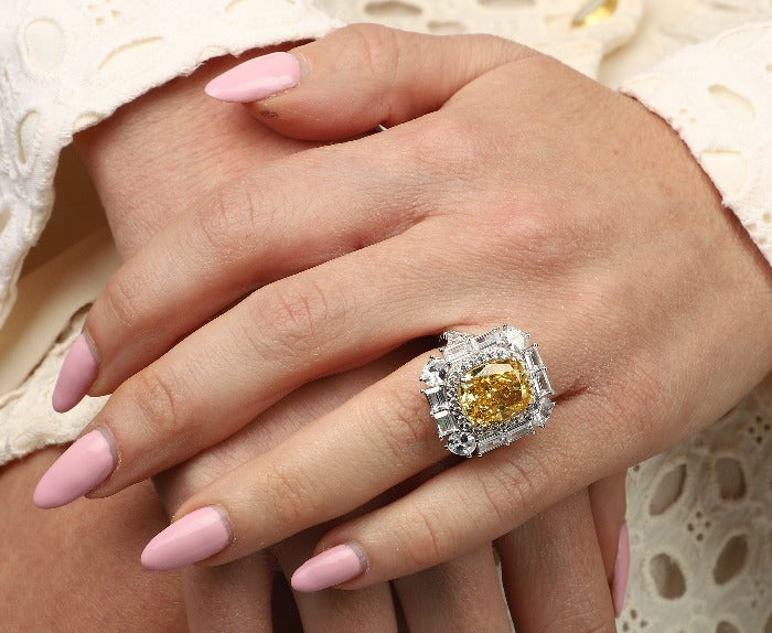 Cocktail Cushion Cut Cubic Zirconia Ring 5CT or 12CT