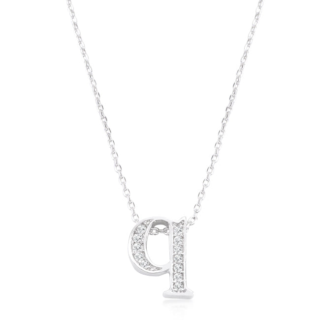 Pave CZ Initial Q Pendant