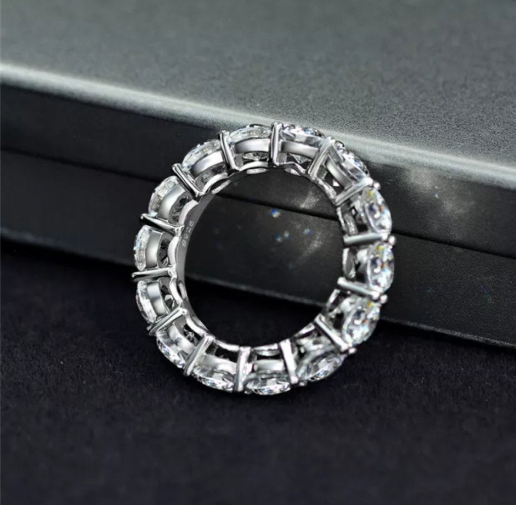 Sterling Silver Cubic Zirconia Eternity Band Ring