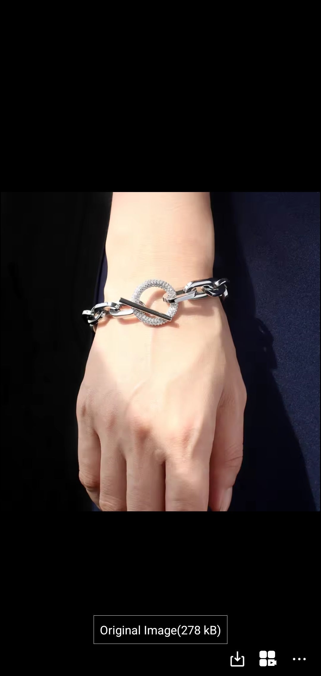 Unisex Paper Clip Link Pave Cubic Zirconia Chain Bracelet