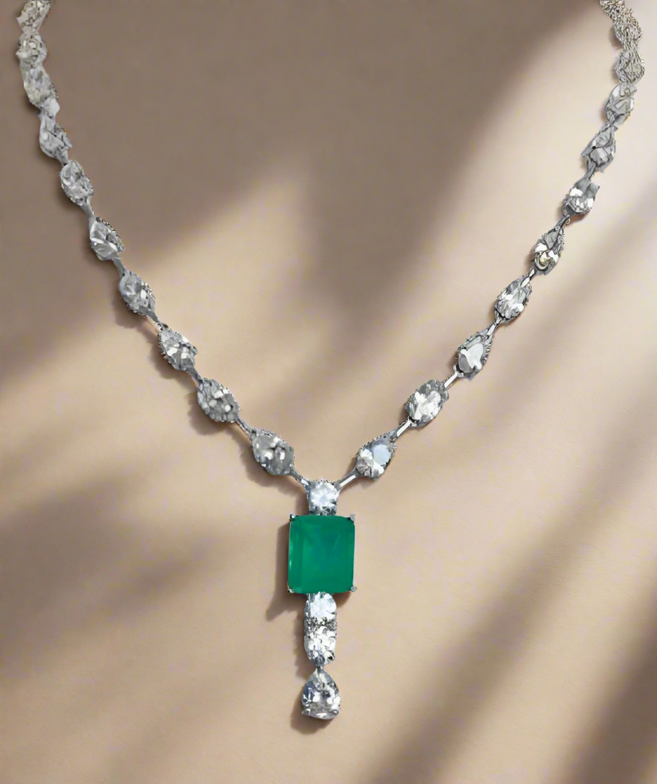 Exquisite Cubic Zirconia Statement Pendant Necklace