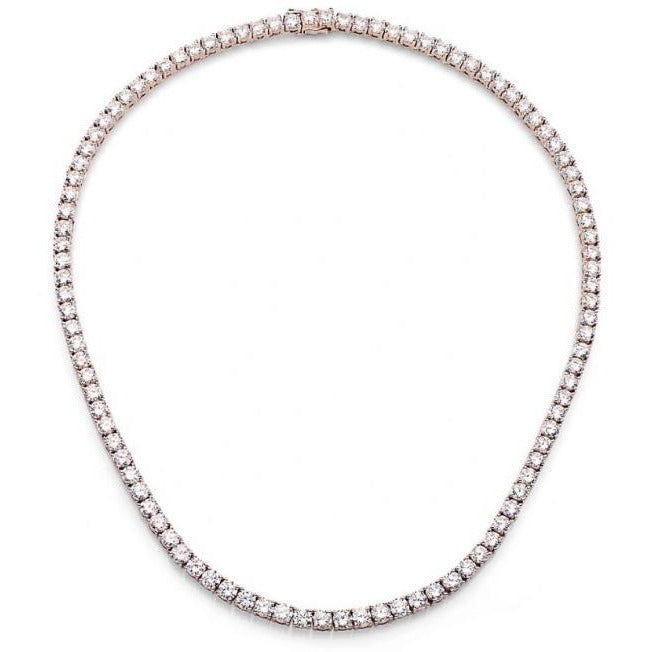 Exceptionally Brilliant Round Cubic Zirconia Tennis Necklace