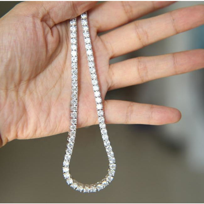Exceptionally Brilliant Round Cubic Zirconia Tennis Necklace