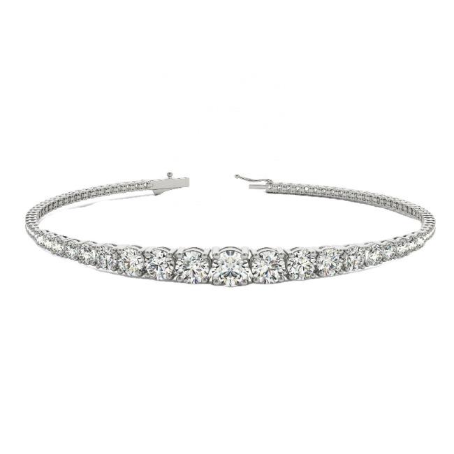 Radiant Cubic Zirconia Graduated Tennis Necklace