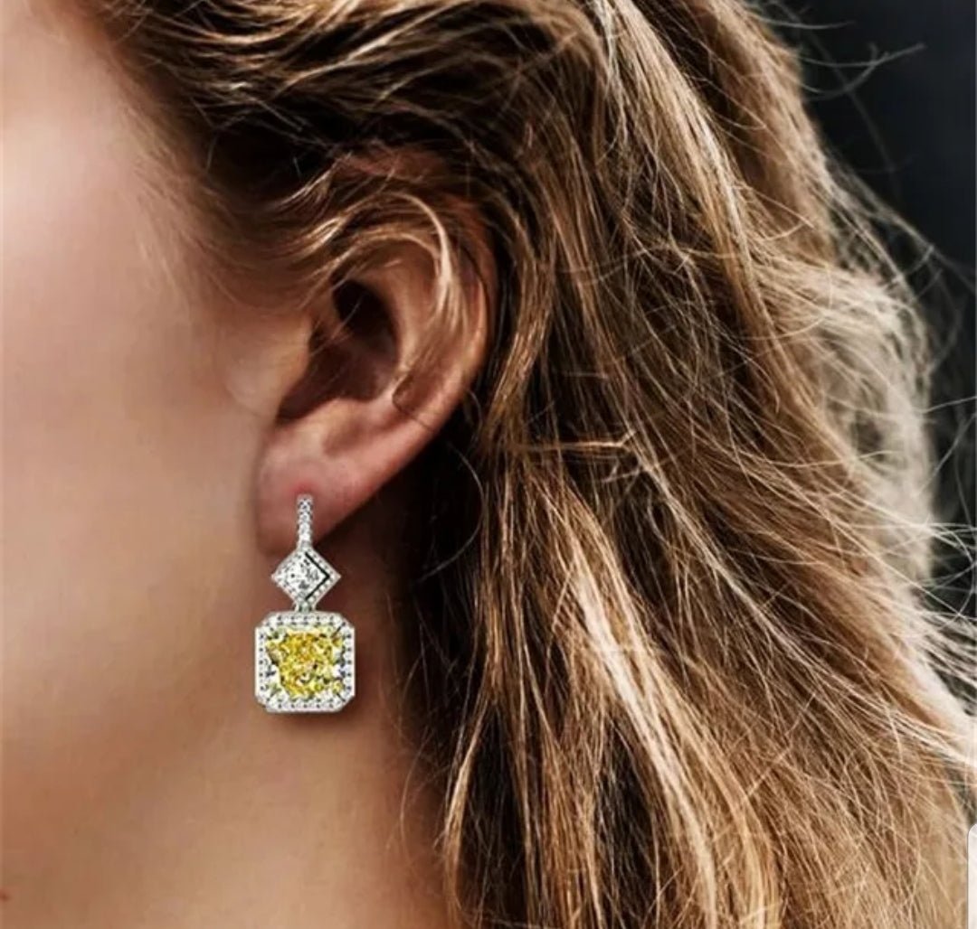 Cubic Zirconia Geometric Sterling Silver Earrings