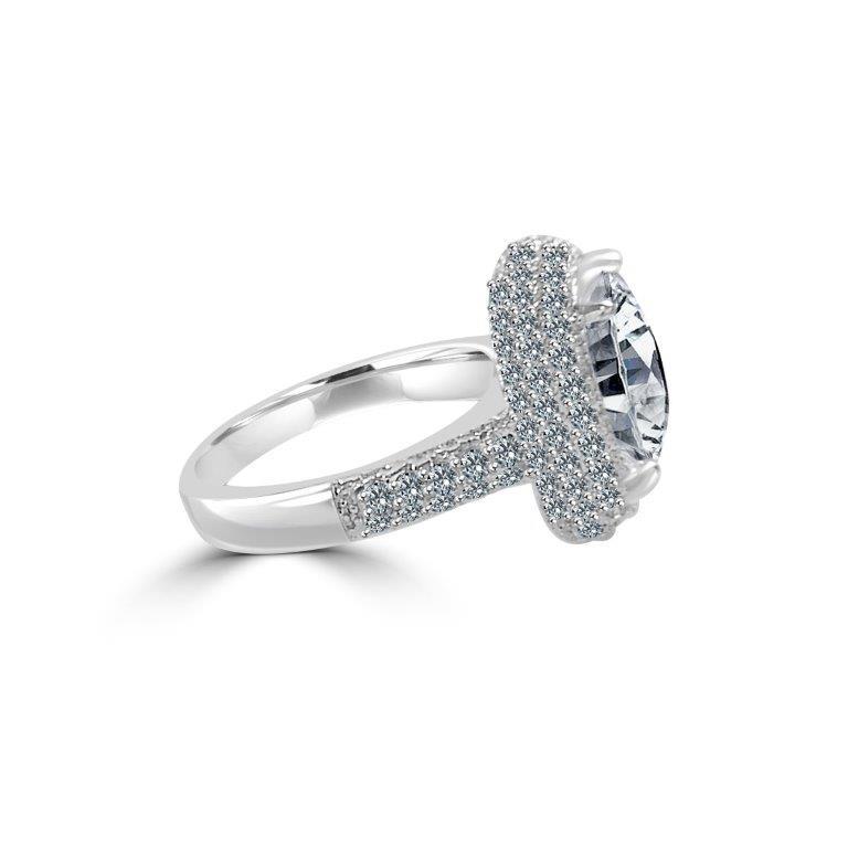 Vintage Style 12CT Cushion Cubic Zirconia Ring