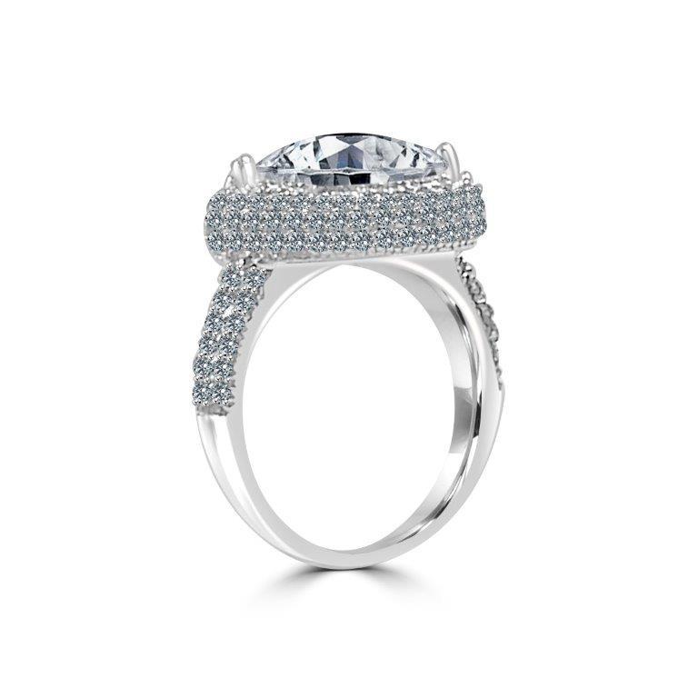 Vintage Style 12CT Cushion Cubic Zirconia Ring