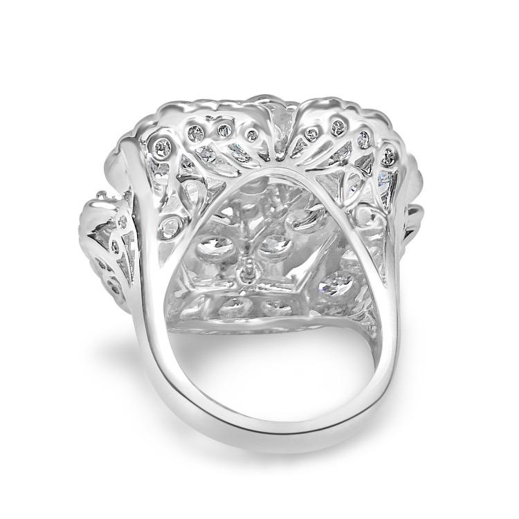 Stunning Statement Cubic Zirconia Flower Cocktail Ring