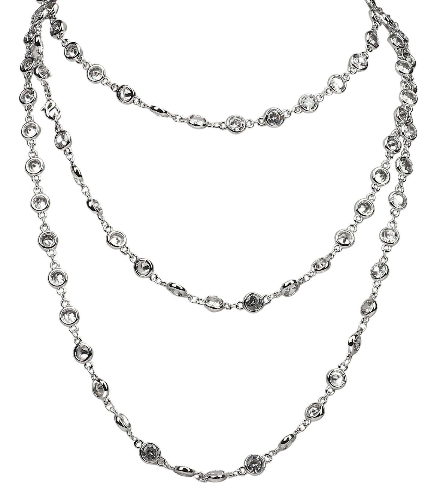 Classic Cubic Zirconia 5mm Station Necklace 36" & 50" inch lengths