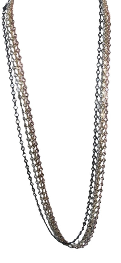 Classic Cubic Zirconia 5mm Station Necklace 36" & 50" inch lengths