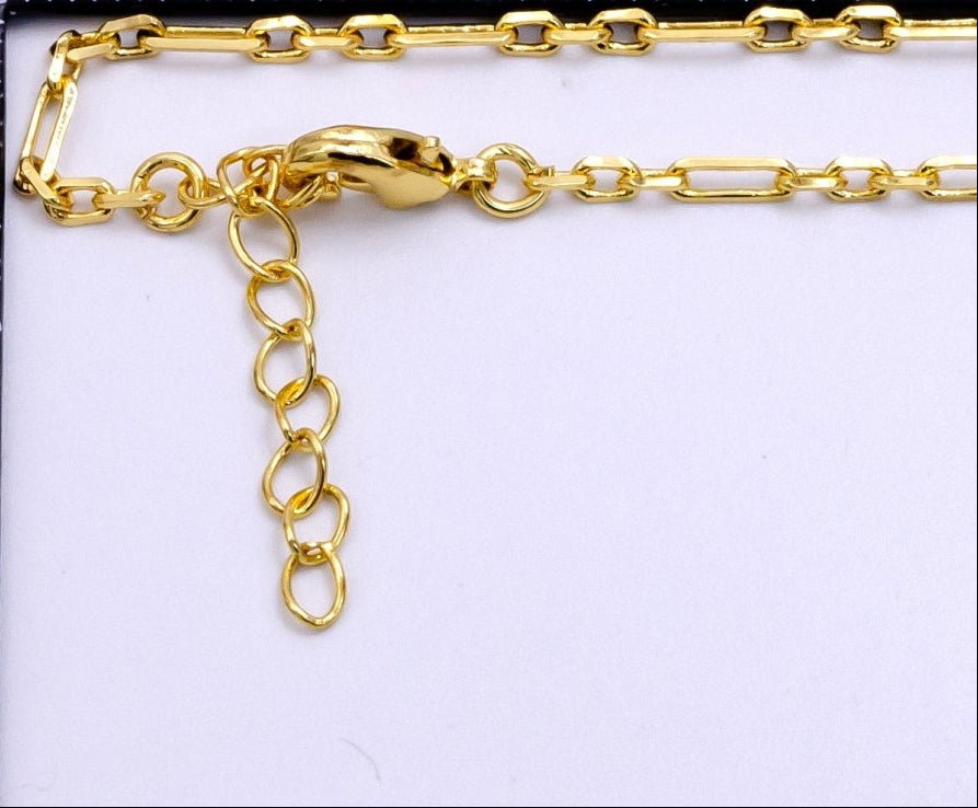 Minimalist 14K Gold Filled 2mm Paperclip Cable Link 6 Inch Bracelet