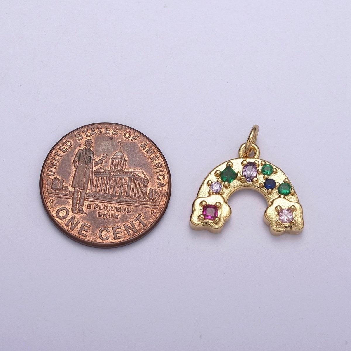 14K Gold Filled Multicolor CZ Rainbow Weather Add-on Charm