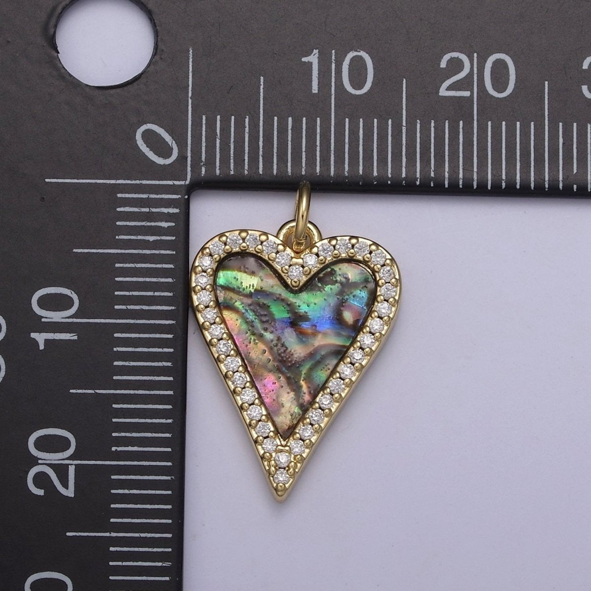 14K Gold Filled Pearl, Tiger Eye, Turquoise Abalone Shell Charm Pendant, Heart Love Charm