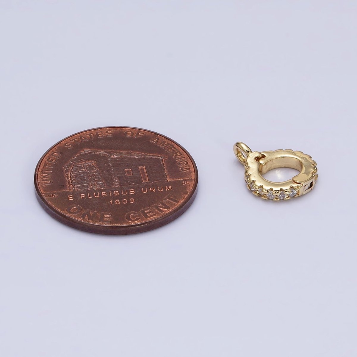 Gold-Filled Micro Paved CZ Removable Interchangeable Bail Charm Holder Spacer