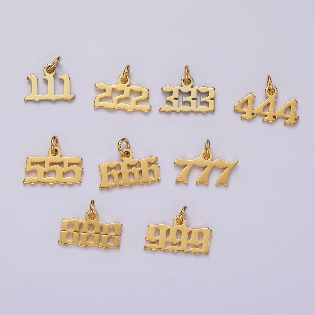 24K Gold Filled Angel Number Numerology Minimalist Mini Charm