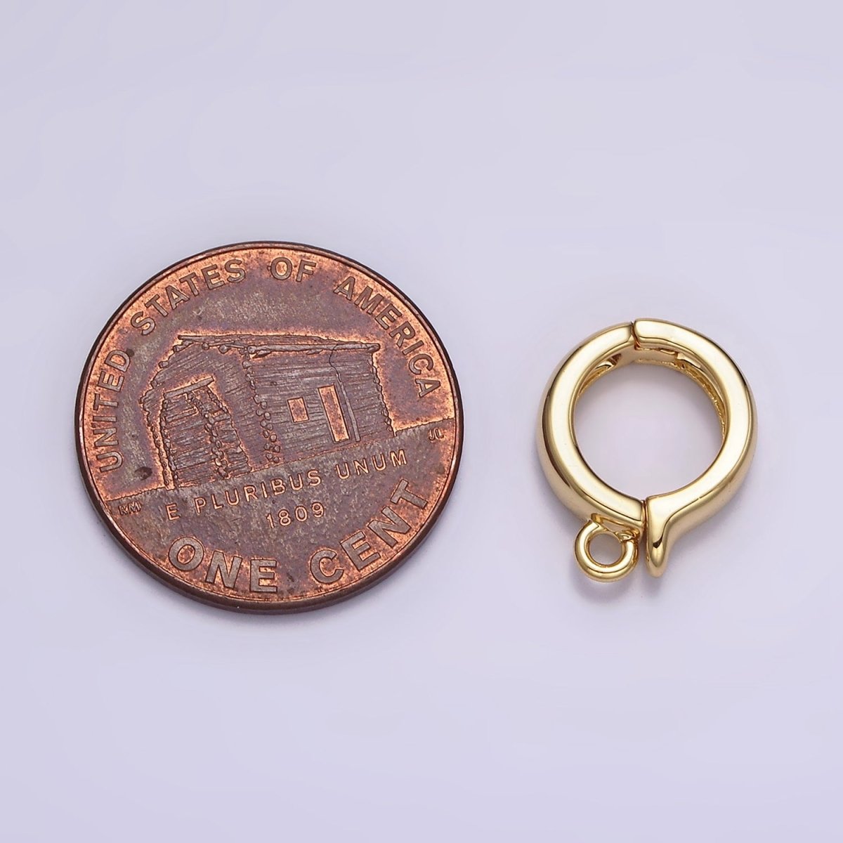 24K Gold-Filled 10.5mm x 6.5mm Round Open Loop Interchangeable Charm Holder Spacer in Silver or Gold