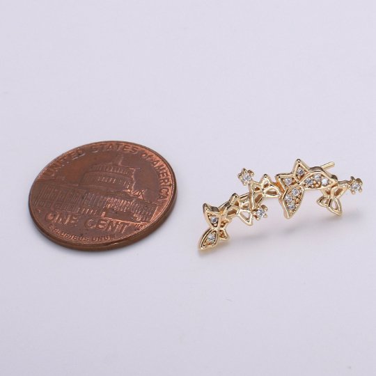 Butterfly ear climber, butterfly earrings, ear climber gold, ear crawler, dainty earrings, minimalist earrings, gold earrings P-002