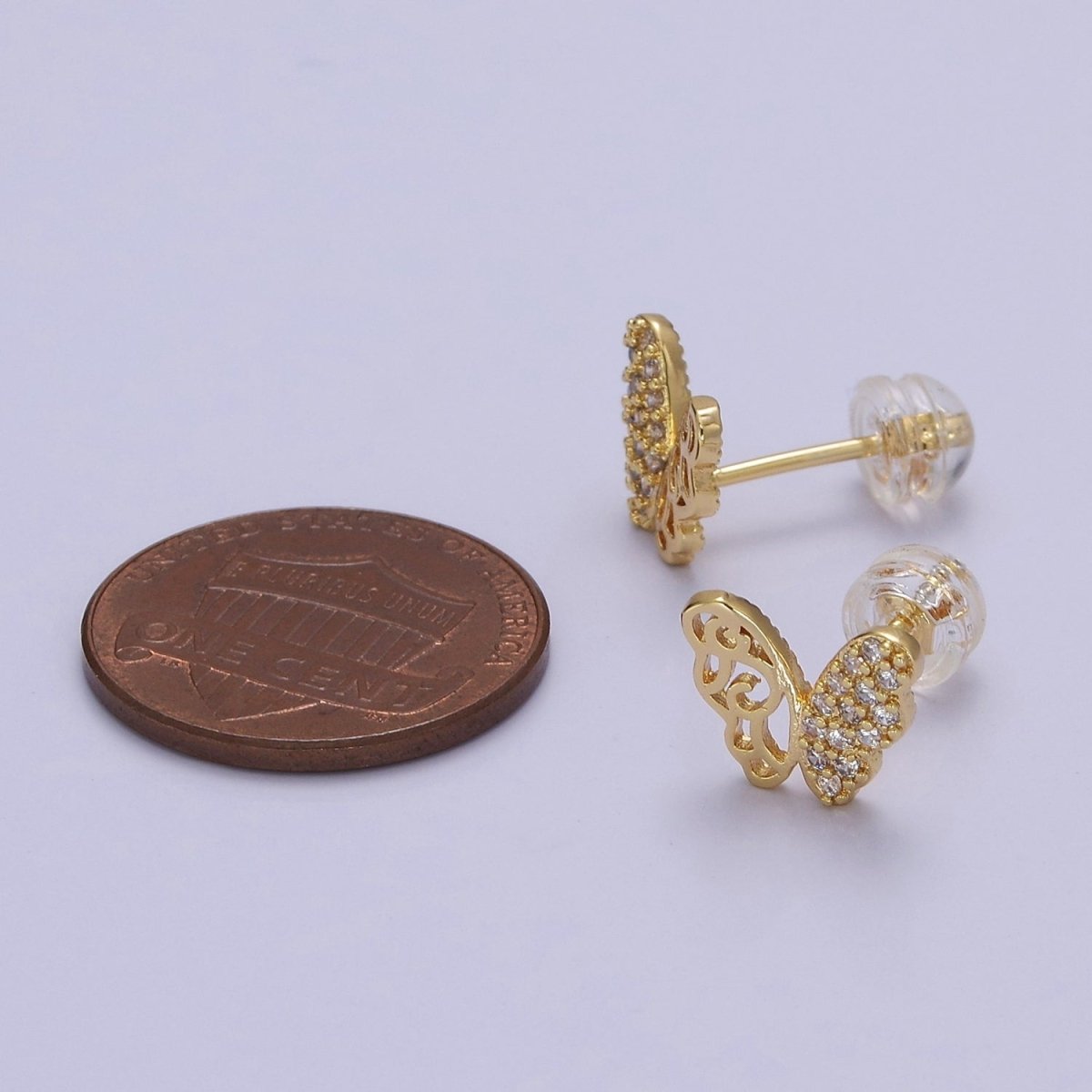 Dainty Gold Butterfly Stud Earrings - 18k Gold Filled Delicate Butterly Earrings