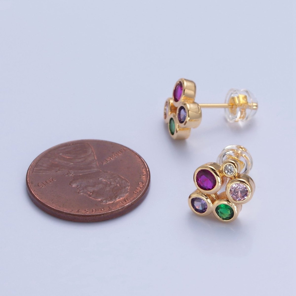 Dainty Multi Color Bubble Stud Earrings