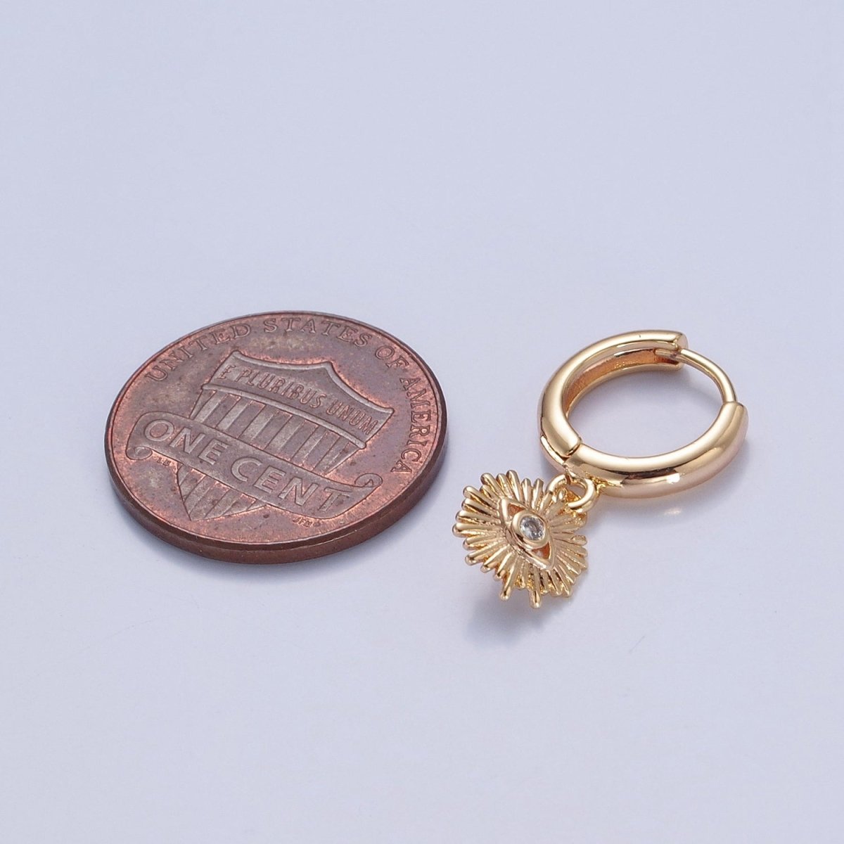 Evil Eye Huggie Earring Guidance & Protection Gold Eye Earrings Spiritual Boho Minimalist Earrings