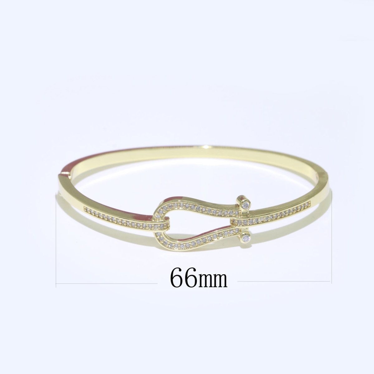 Micro Pave Gold Snaffle Bit Bracelet Minimalist Gold Bracelet for Her