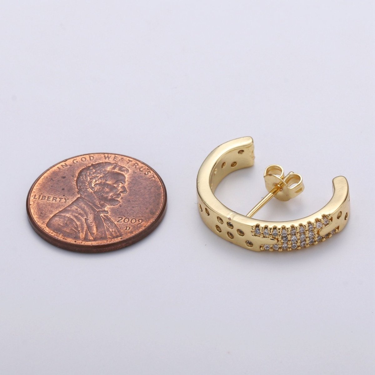 Micro Pave Suspender Earrings • Gold Filled ear climbers • cuff earrings • Gold hoop stud earrings • Statement Earrings