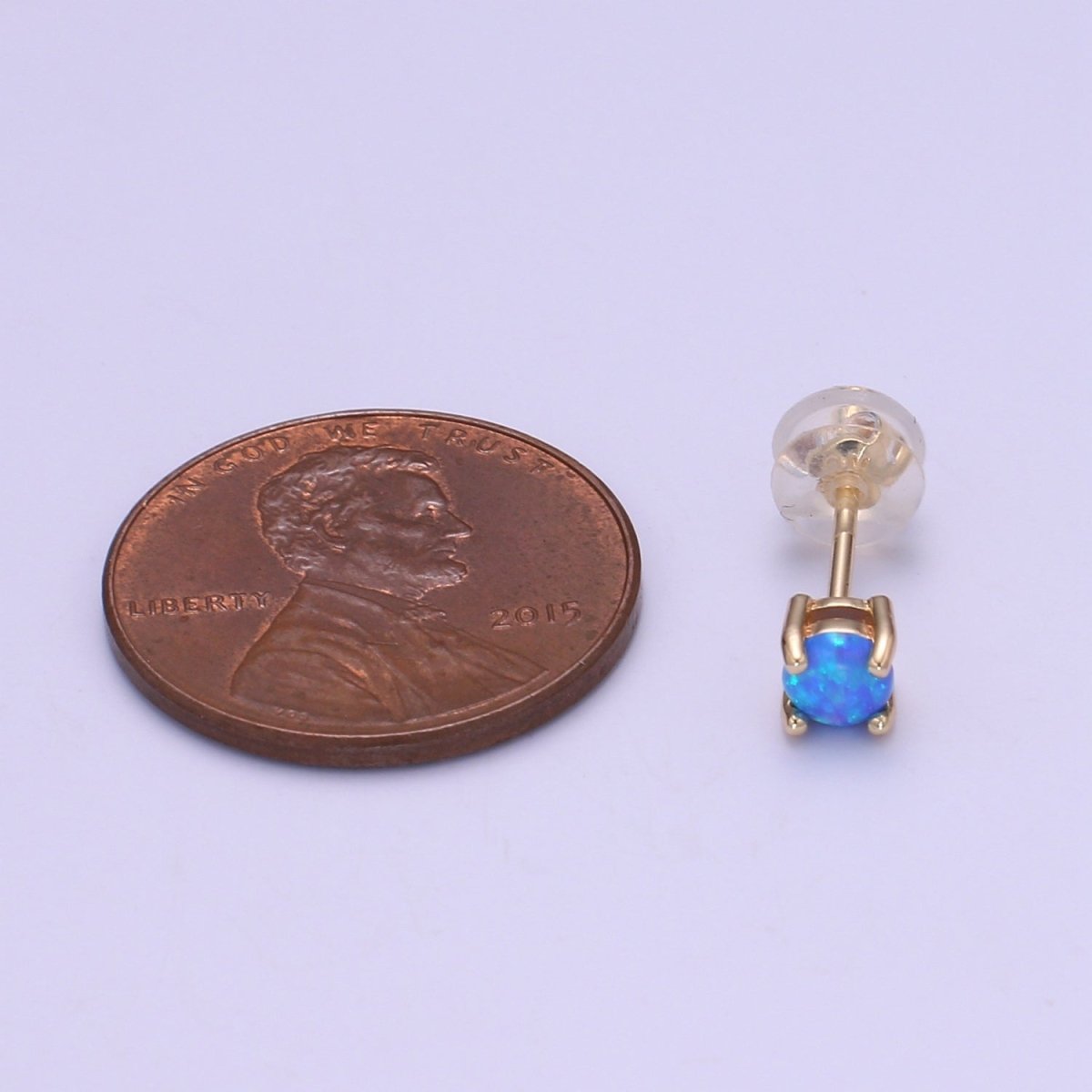 Minimalist Opal Stud Earrings 18k Gold-Filled Earring Pink Blue White Opal Tiny Circle Dot Dainty Stud Earrings
