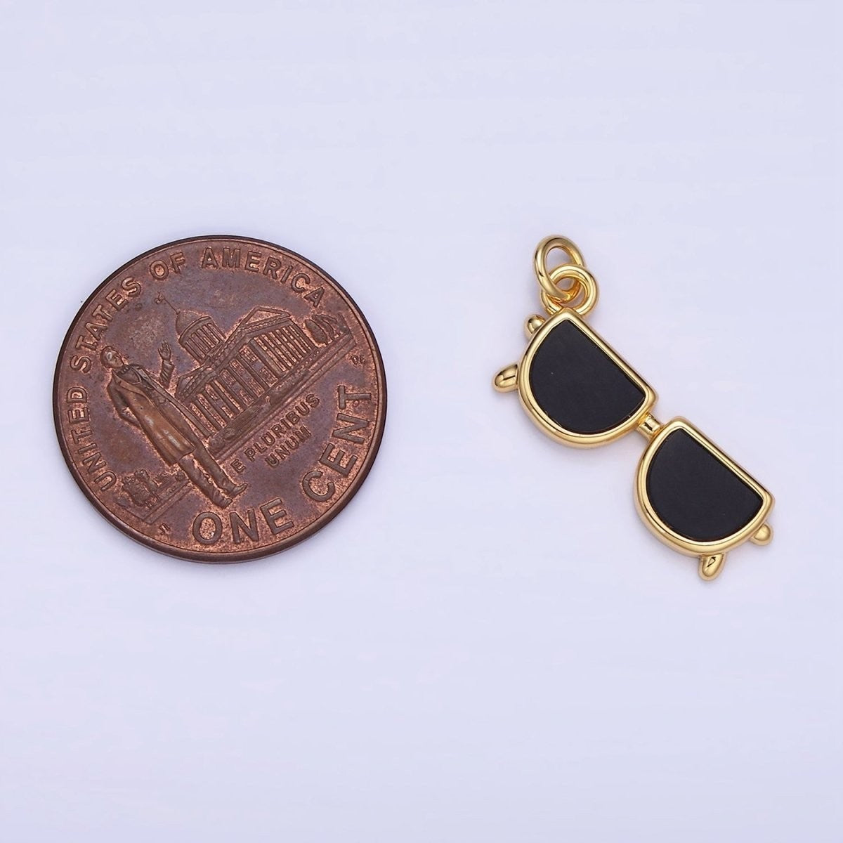 14K Gold Filled Black Sunglasses Shades Spectacle Add-On Charm