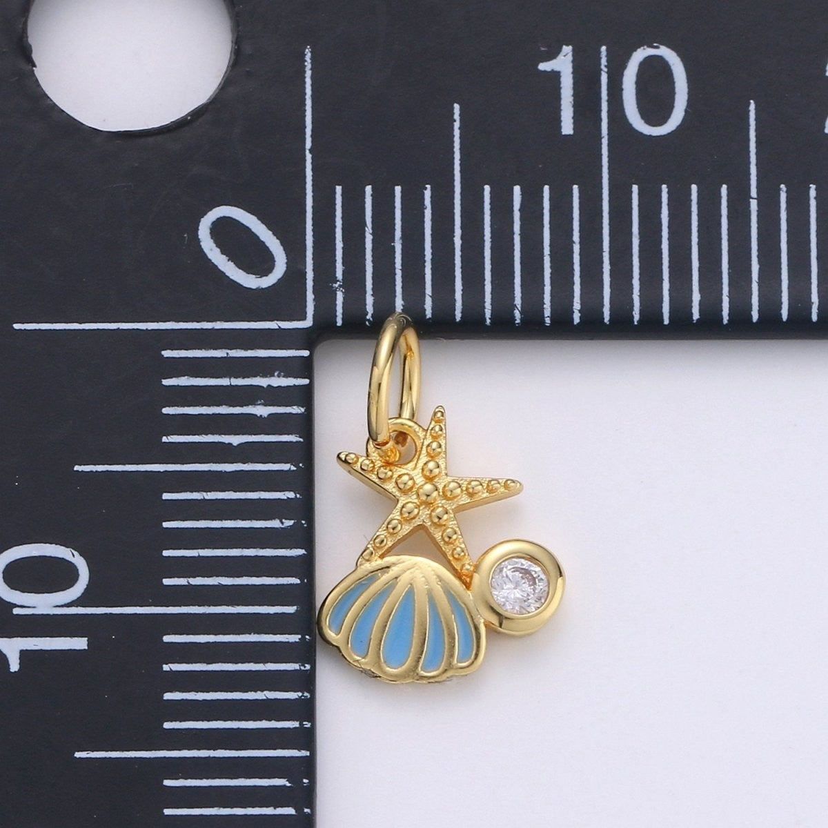 Shell 24K Gold Filled Tiny Charms, Gold Filled Star Fish Charm, Gold Starfish Gold Beach Charm Under the Sea