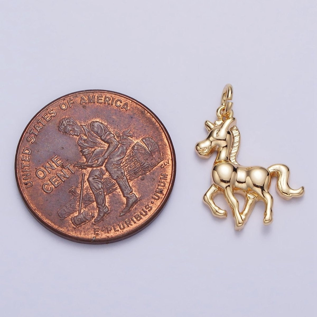 Trotting Horse 18mm x 13mm Equestrian Charm in Gold or Silver