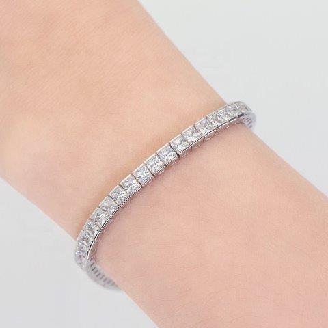 Princess Cut Square 9CT Cubic Zirconia CZ Tennis Bracelet
