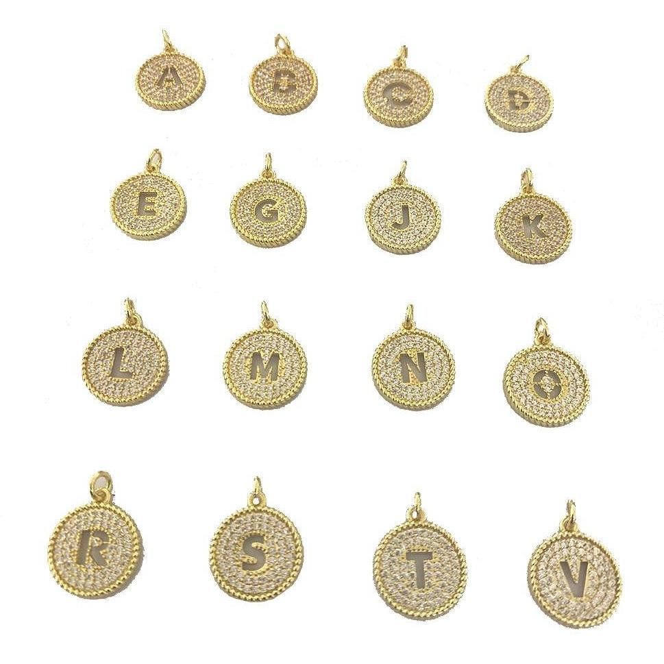Beautiful Cable Monogram Initial Charm Bangle Bracelet