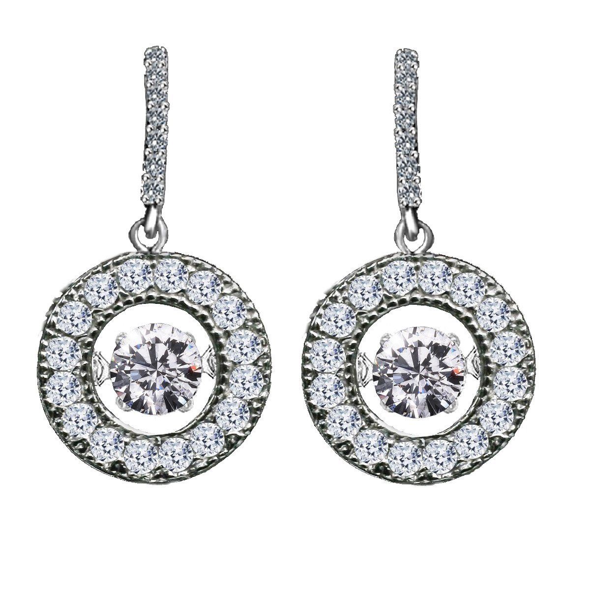 Sterling Silver Cubic Zirconia Dangle Earrings