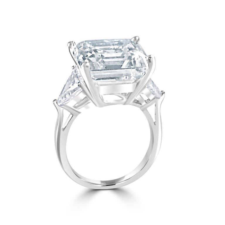 Three Stones 12CT Asscher Cut Cubic Zirconia Engagement Ring