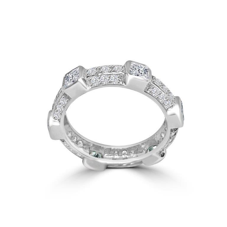 Unique Sterling Silver Cubic Zirconia Eternity Band Stackable Ring