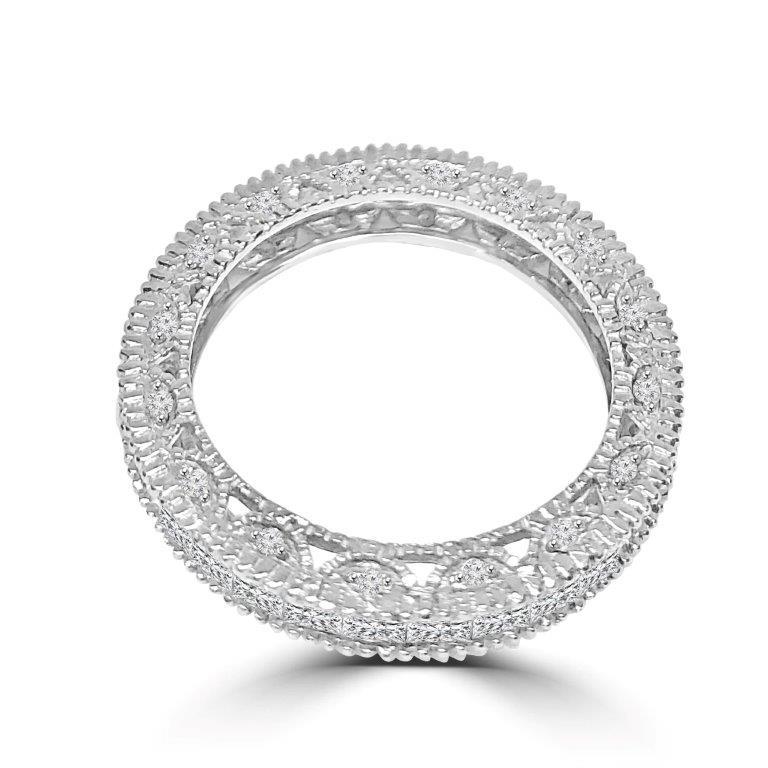 Cubic Zirconia Eternity Vintage Style Band Stackable Ring