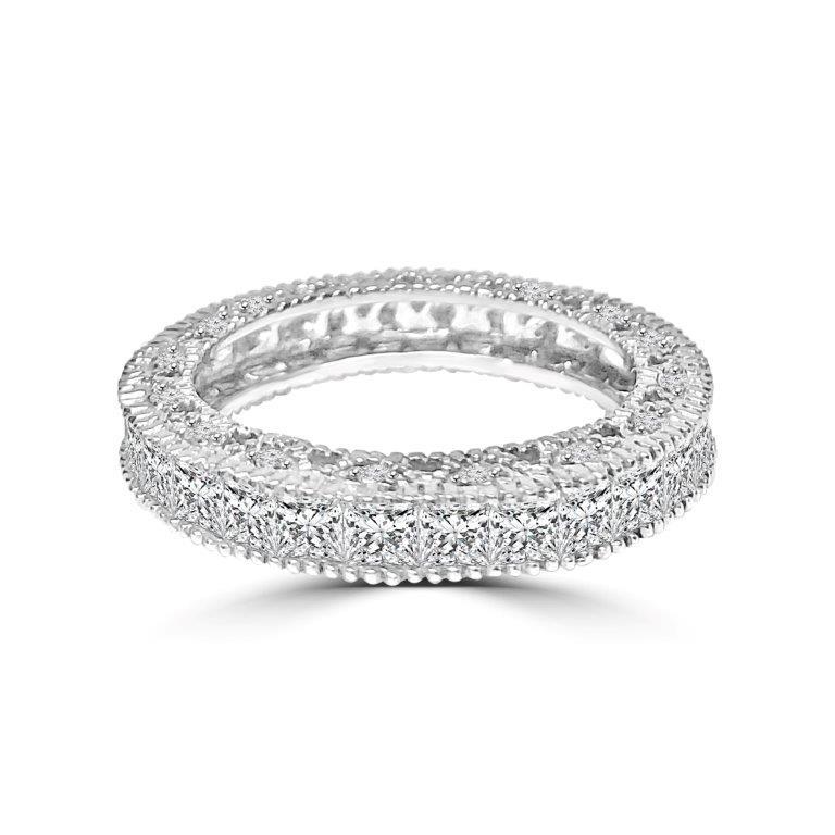 Cubic Zirconia Eternity Vintage Style Band Stackable Ring