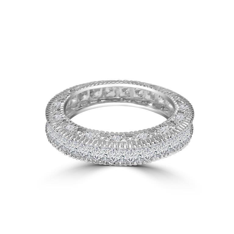 Cubic Zirconia Eternity Vintage Style Band Stackable Ring