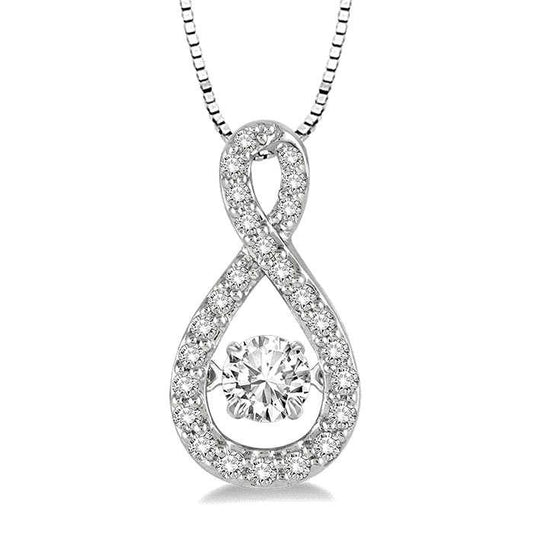 Dainty Dancing Sterling Silver Teardrop Pendant Necklace