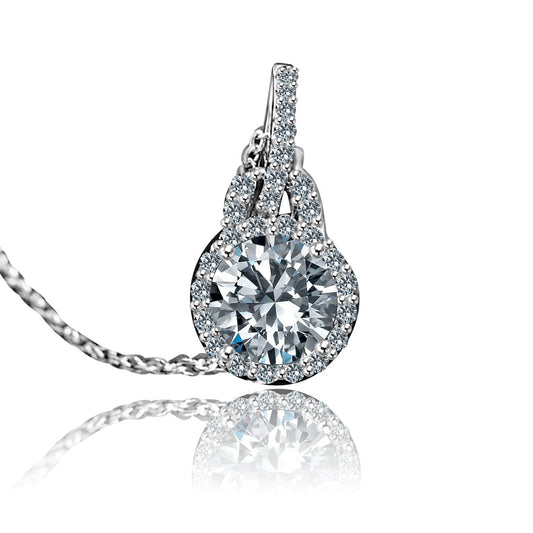Gorgeous .75CT Round Cubic Zirconia Pendent Necklace