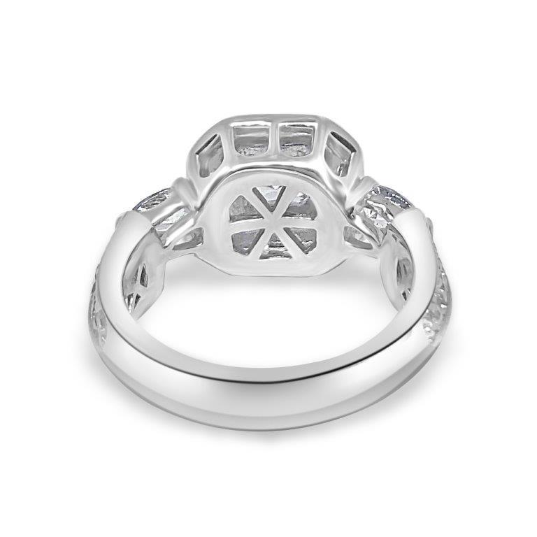 Sterling Silver 0.75CT Cushion Cut Cubic Zirconia Ring