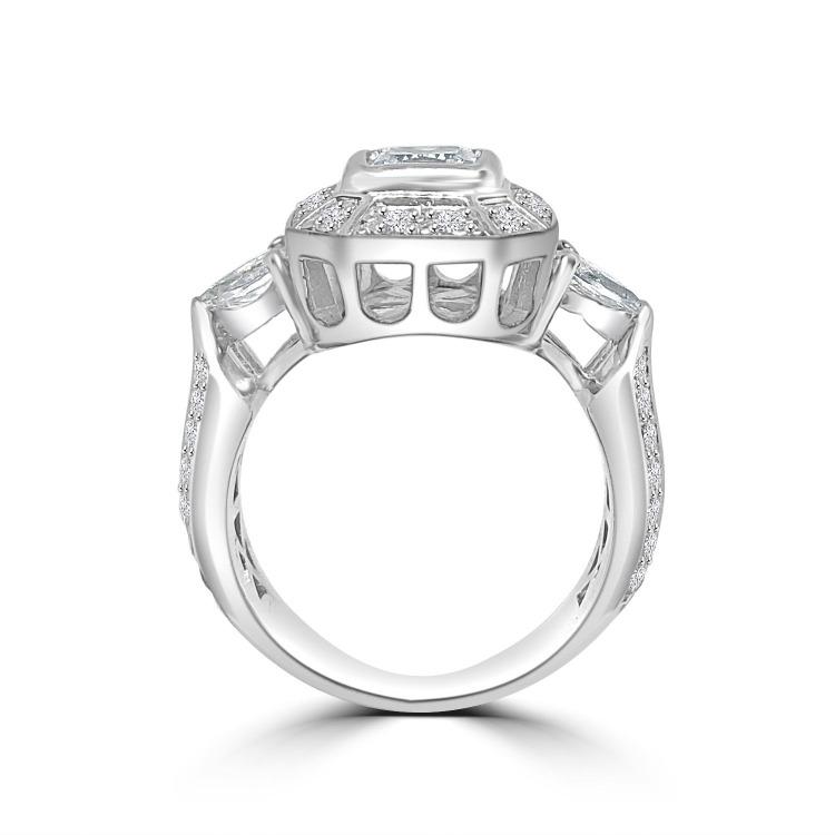 Sterling Silver 0.75CT Cushion Cut Cubic Zirconia Ring