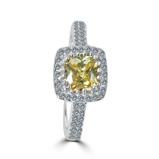 Elegant Modern Sterling Silver 1CT Cushion Cut Cubic Zirconia Ring