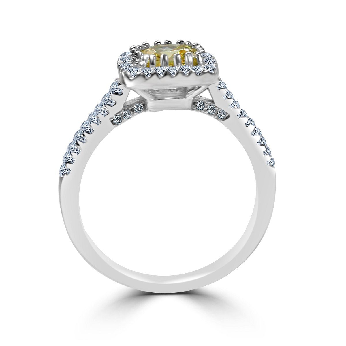 Elegant Modern Sterling Silver 1CT Cushion Cut Cubic Zirconia Ring