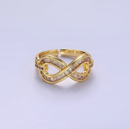 Lucky 14K Gold-Filled Baguette Lined Infinity Band Ring