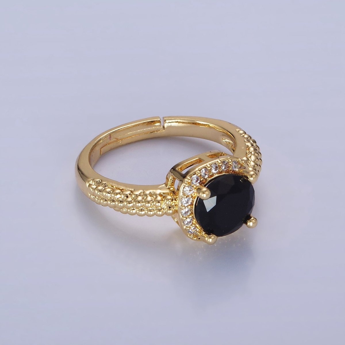 Beautiful Gold-Filled Clear, Purple, Red, Green, Pink, Black, Red CZ Solitaire Bubble Ring